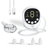 Aspirator Nazal Electric, OPERCE™️, Premium, 9 Trepte Absorbtie, Putere 65Kpa, Zgomot Redus, Muzica, Lumina de Veghe, Capacitate 20ml, Ecran LED, Fara BPA, Reincarcabil, 4 Capete si Cablu USB Incluse, Alb