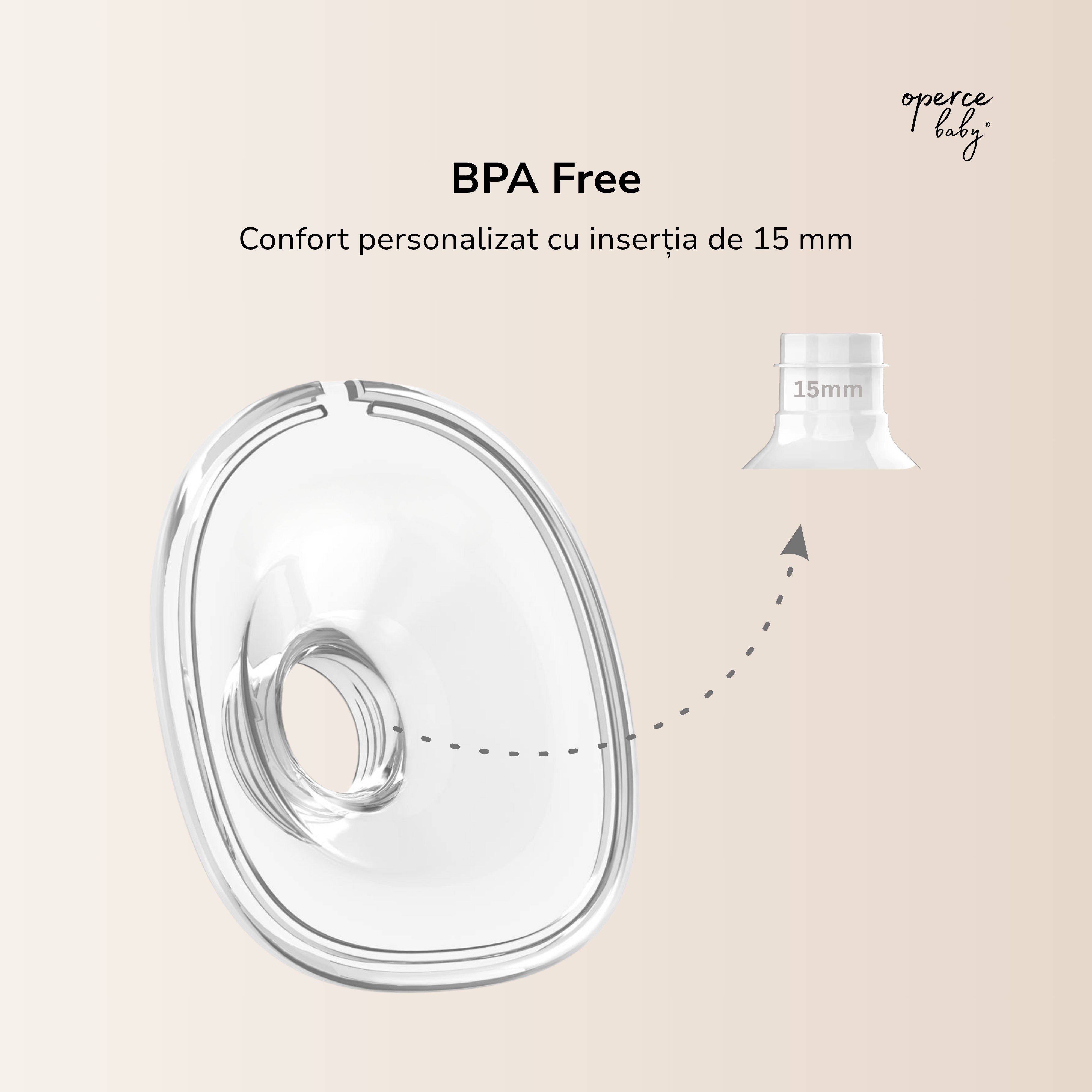 Insertie 15 mm pentru Pompa de San OPERCEBABYⓇ - Potrivire precisa pentru confort maxim si extractie eficienta