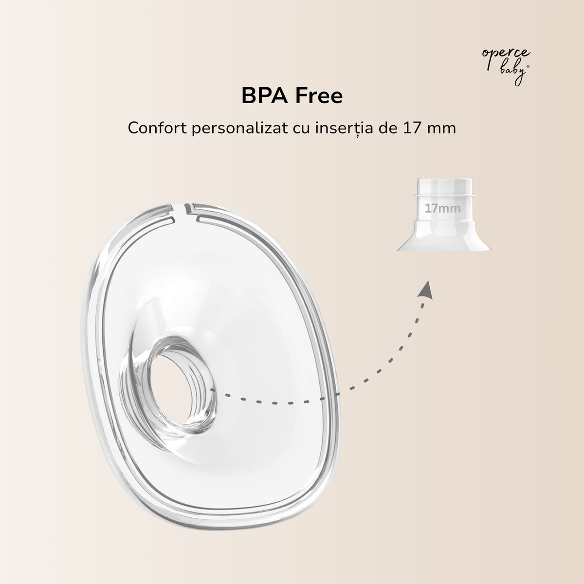 Inserție 17mm pentru Pompa de Sân OPERCEBABYⓇ – Confort Perfect și Colectare Eficientă Fără Durere