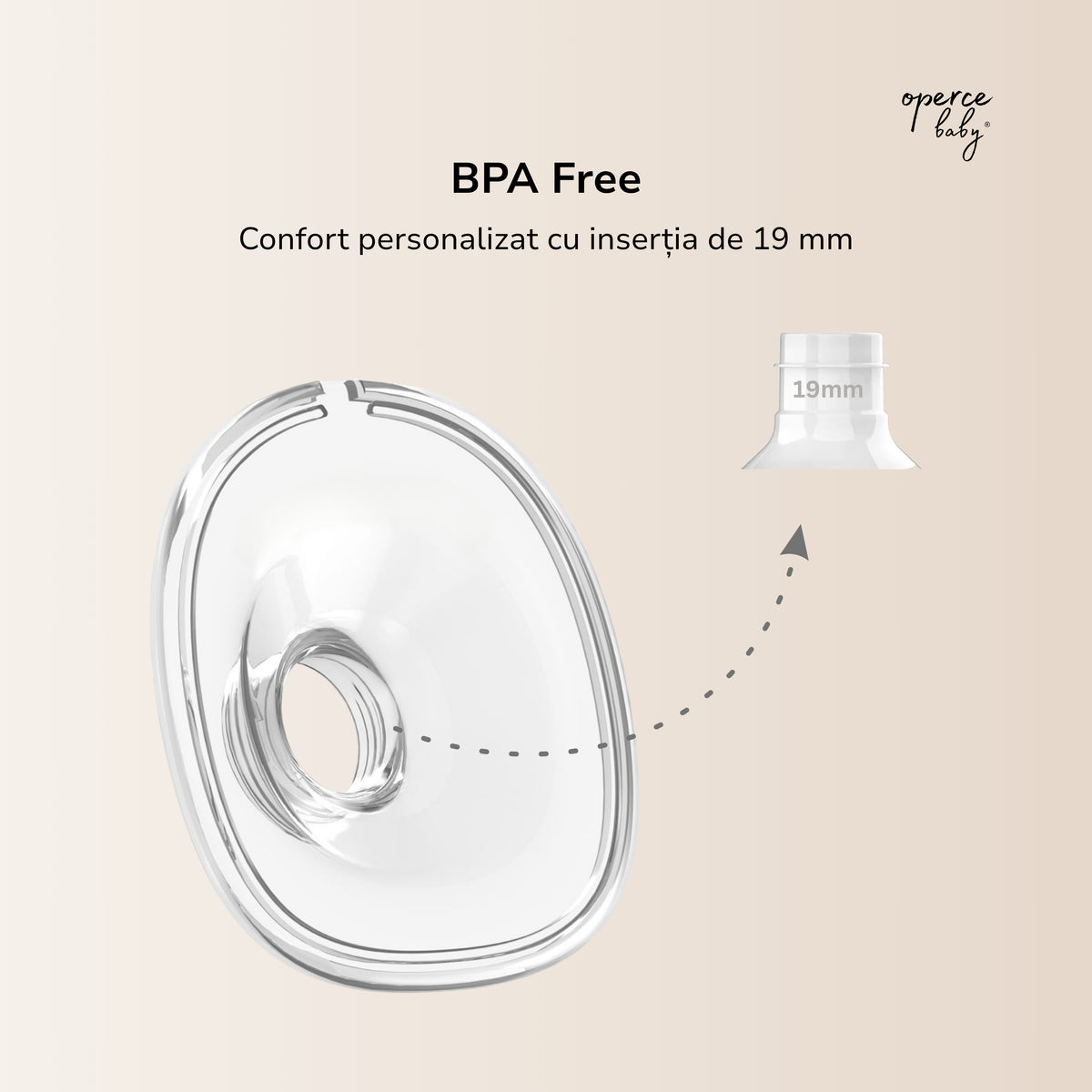 Inserție 19mm pentru Pompa de Sân OPERCEBABYⓇ – Confort Perfect și Colectare Eficientă Fără Durere