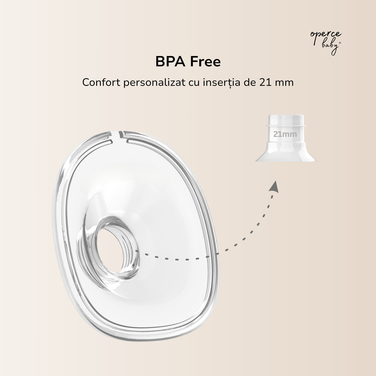 Inserție 21mm pentru Pompa de Sân OPERCEBABYⓇ – Confort Perfect și Colectare Eficientă Fără Durere