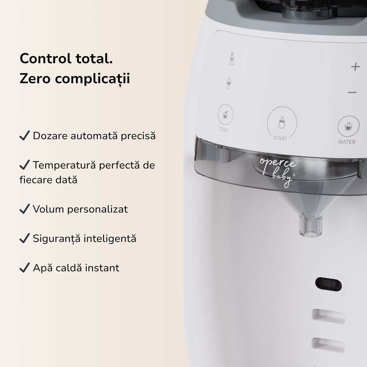 Espressor Lapte Praf OPERCEBABYⓇ - Biberonul Perfect în Cateva Minute