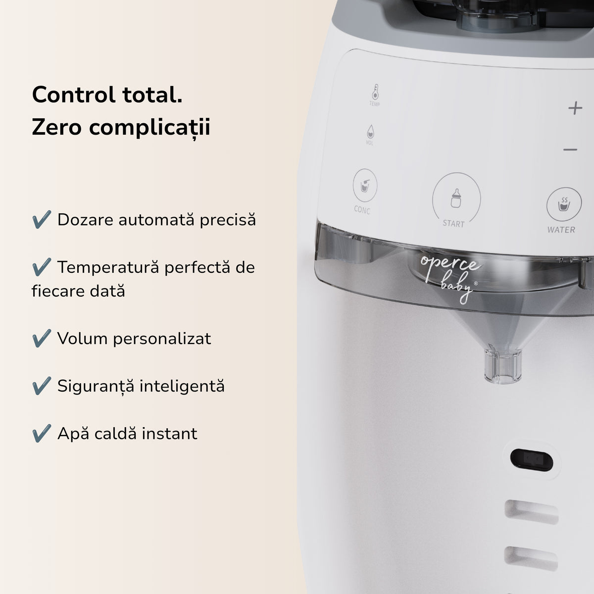 Espressor Lapte Praf OPERCEBABYⓇ - Biberonul Perfect în Cateva Minute