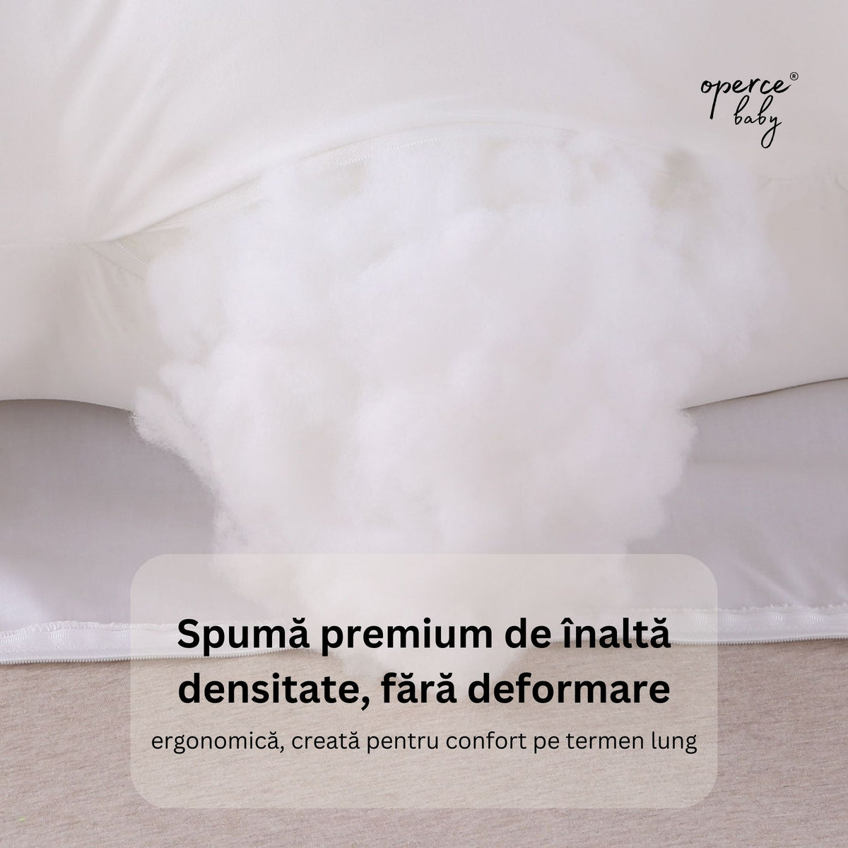 Pernă Gravide & Alăptare Tip U OPERCEBABYⓇ – Suport Total pentru Somn Fără Disconfort