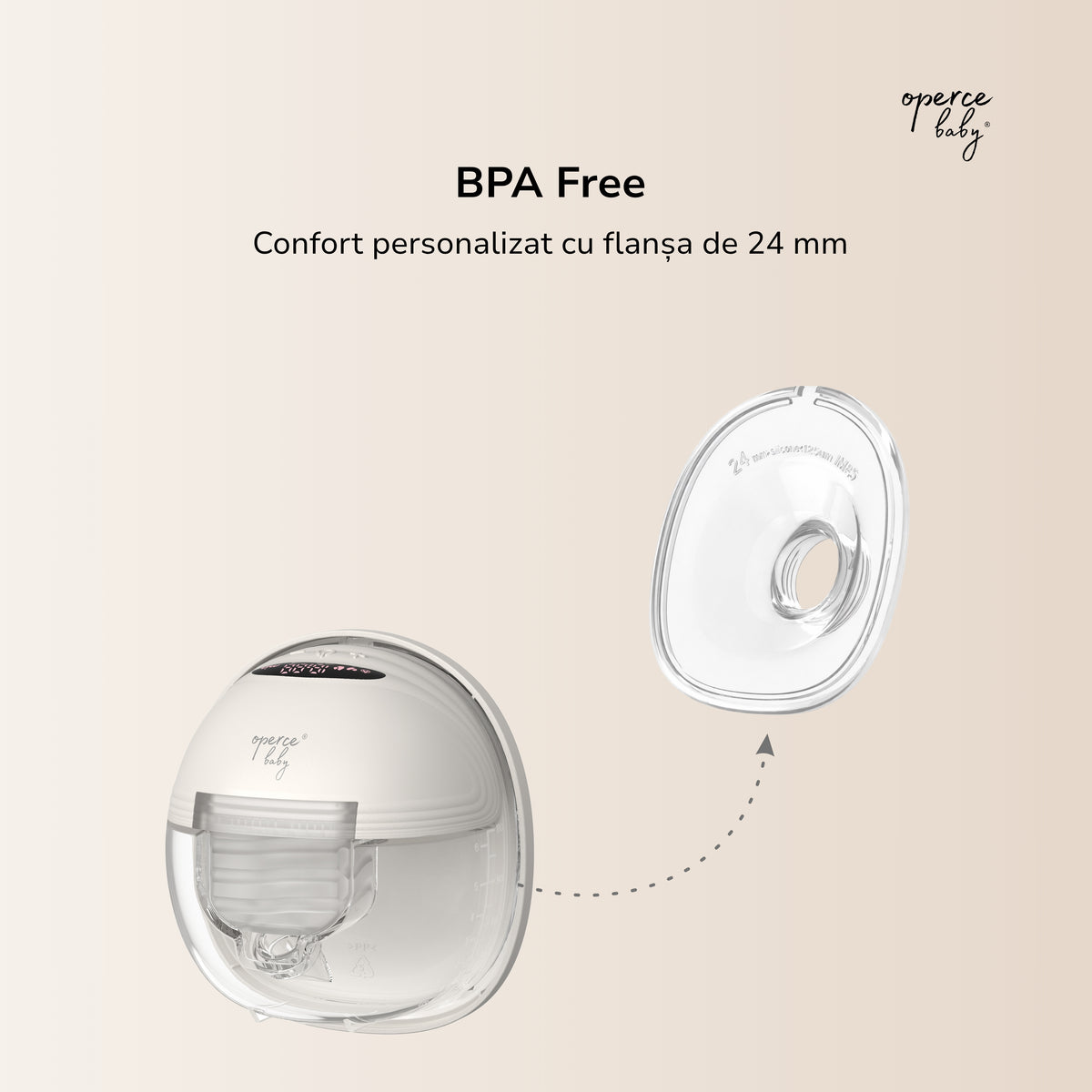Flansa 24mm pentru Pompa de San OPERCEBABYⓇ – Confort Natural si Extractie Eficienta la Fiecare Utilizare