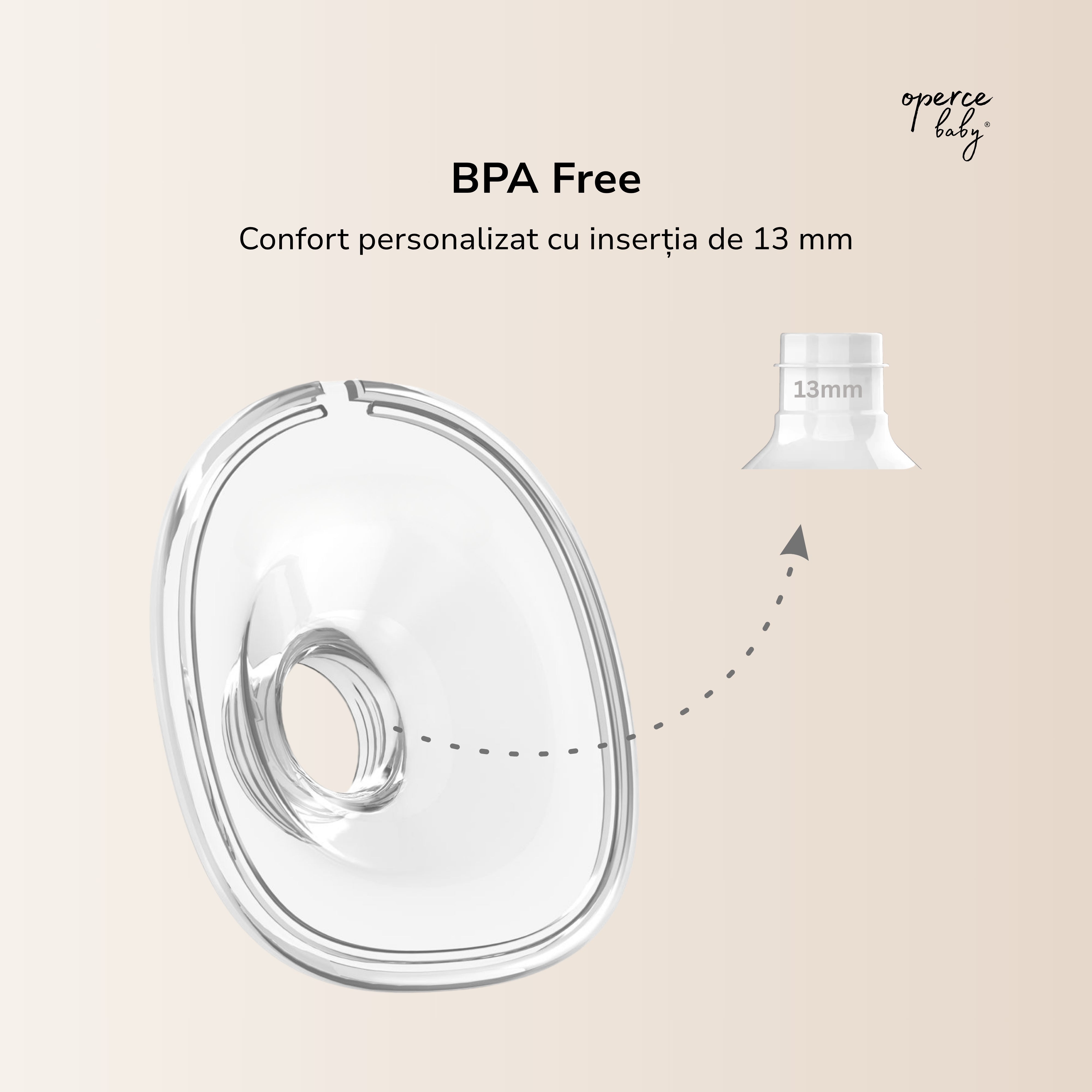 Inserție 13mm pentru Pompa de Sân OPERCEBABYⓇ – Confort Perfect și Colectare Eficientă Fără Durere