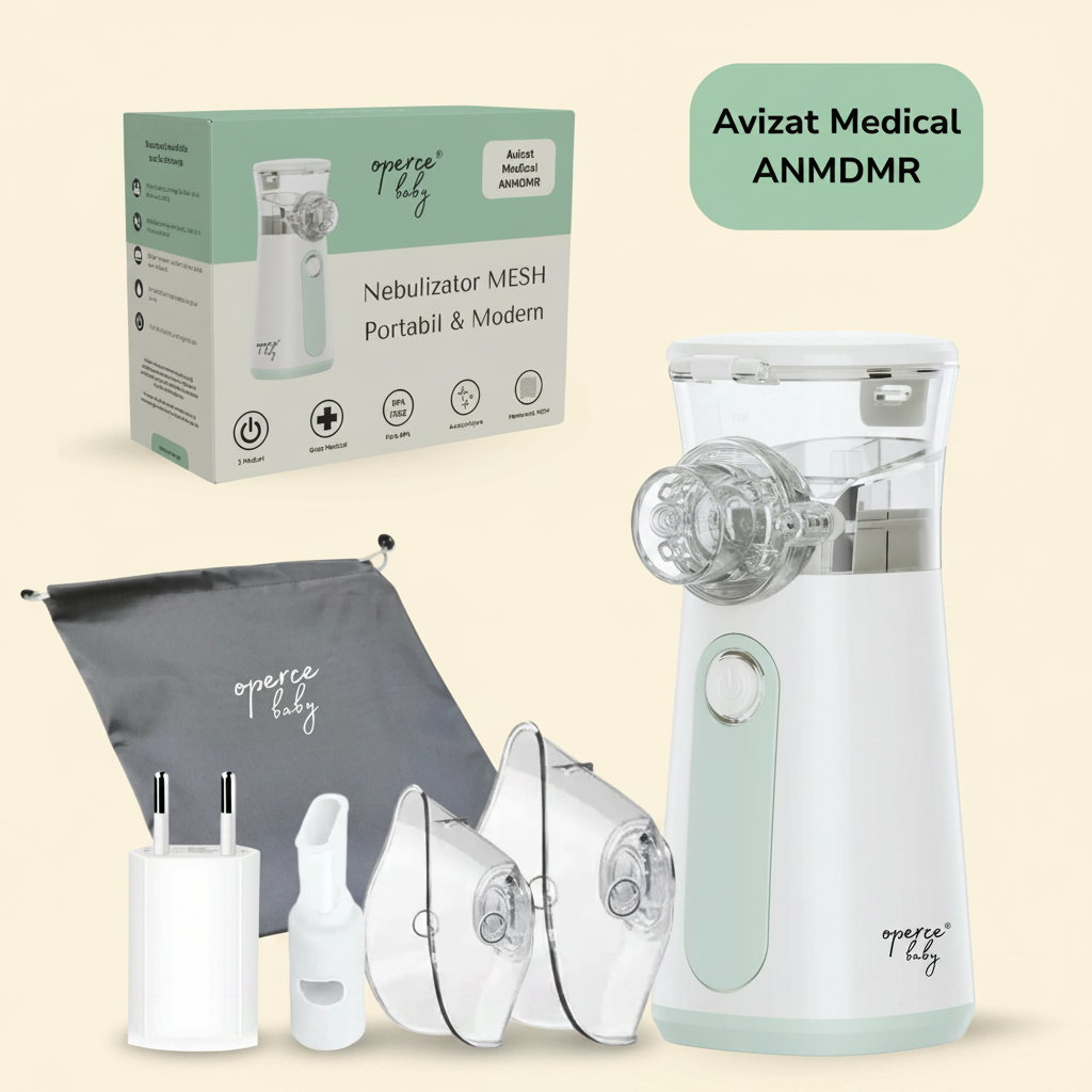 Nebulizator Portabil MESH OPERCEBABYⓇ – Respiratie Usoara, Oriunde, in Doar Cateva Minute